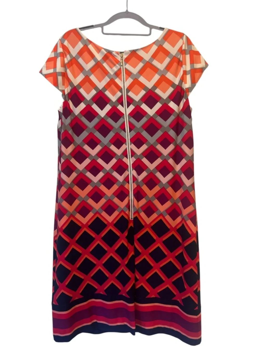 Eliza J Vibrant Multicolor Geometric Sheath Dress Size 14 Statement Print
